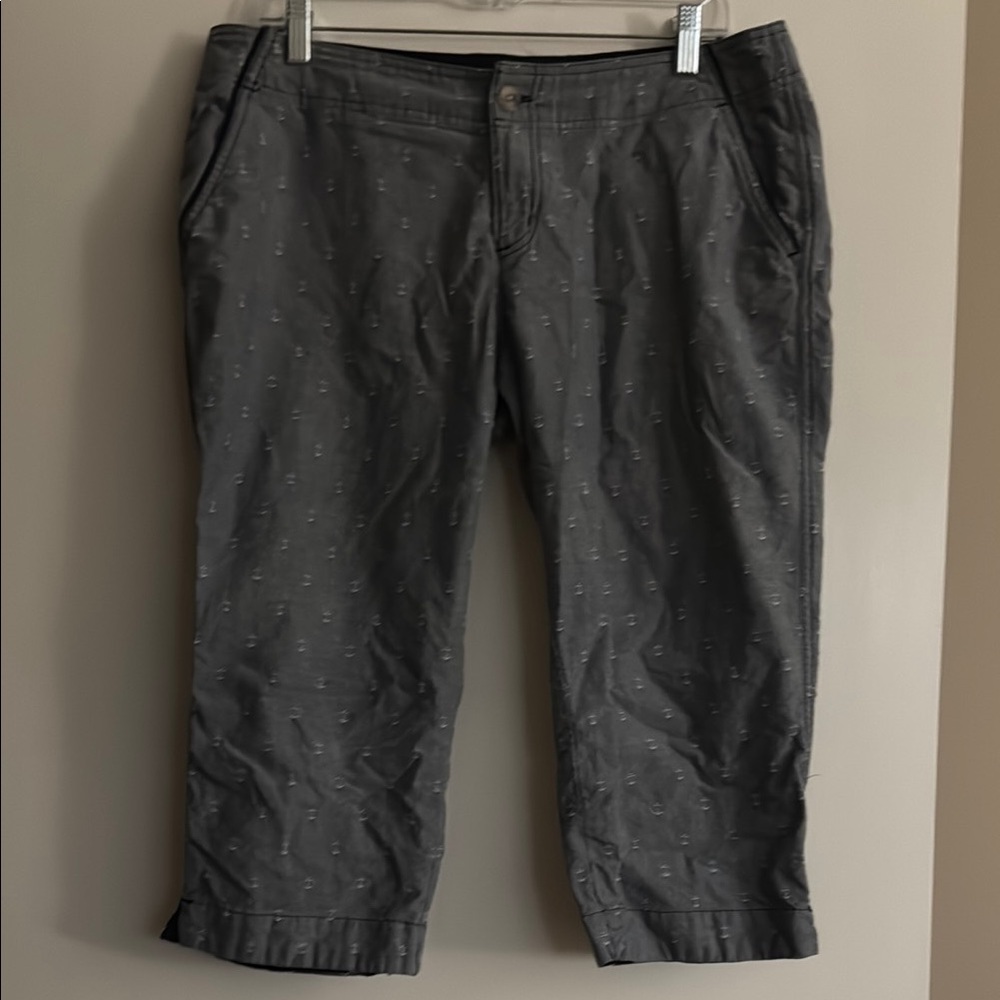 Blue Ankle Cropped Pants Casual Cotton Blend